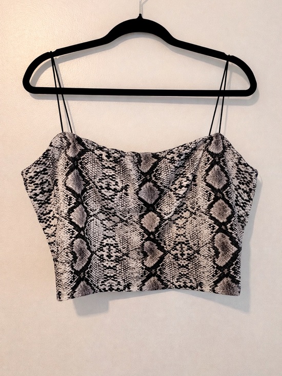 Better Be Tops - Better Be Plus Snake Print Off Shoulder Crop Top 3X Stretch Y2K Party Club